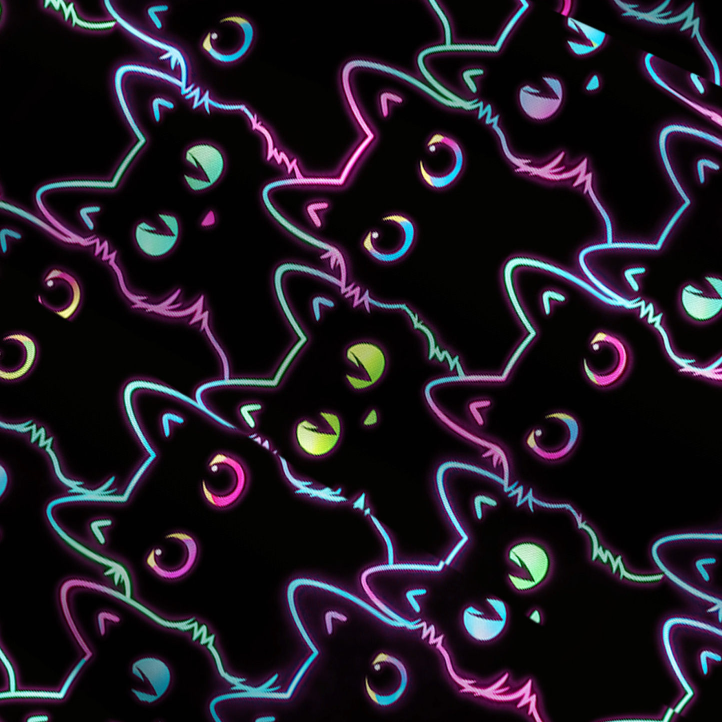 Purplehecate Neon Glow Stacked Cats Convertible Maxi Skirt