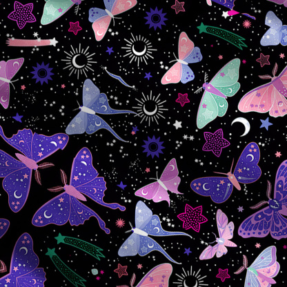 Purplehecate Midnight Moth Convertible Maxi Skirt