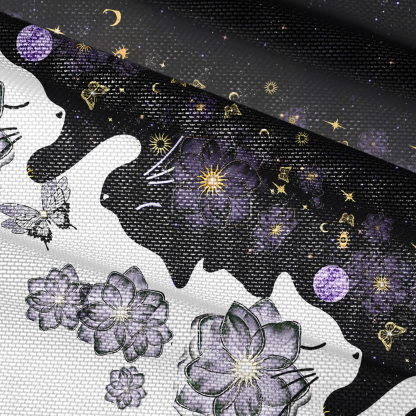 Purplehecate Starlit Cats & Butterflies Mesh Button Up Shirt