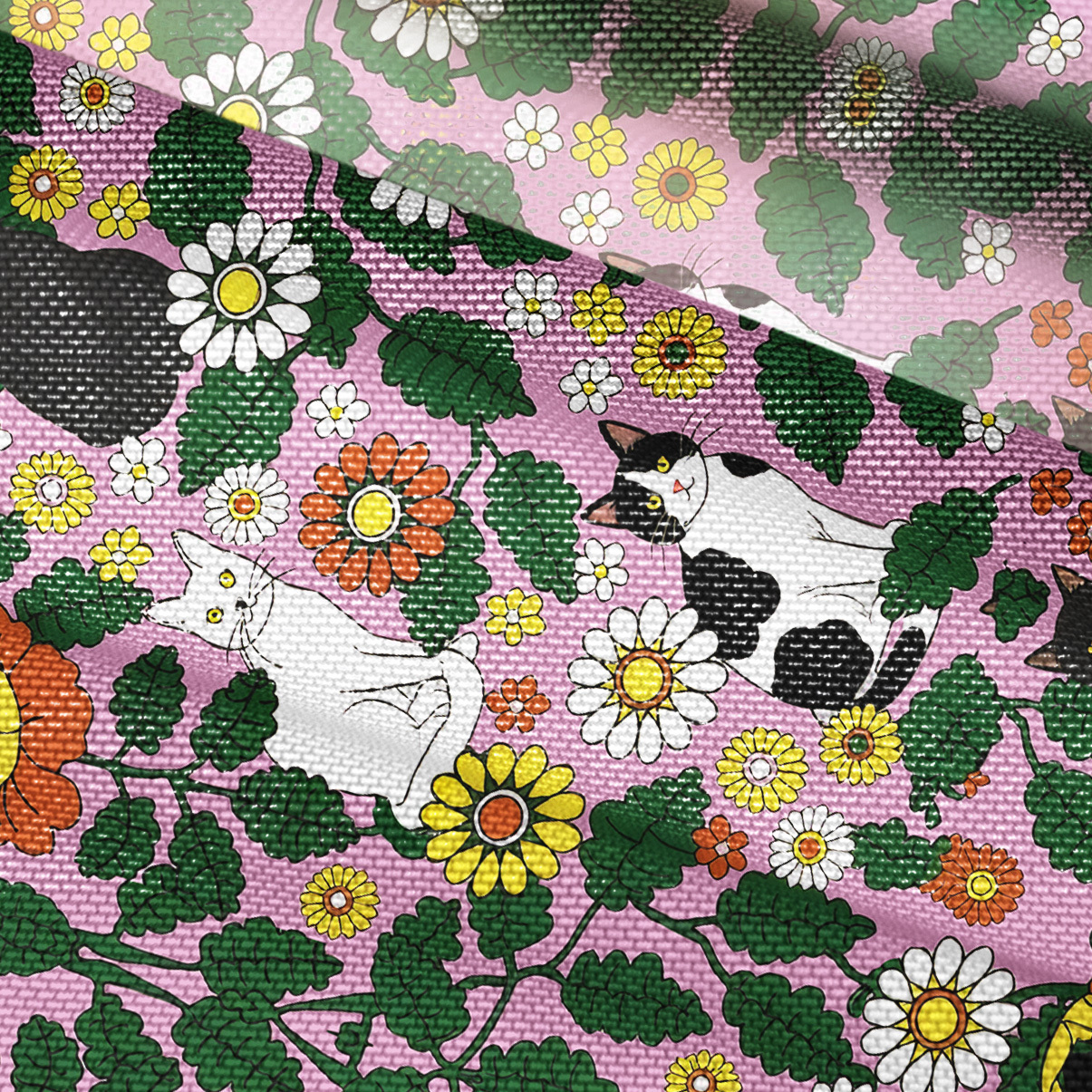 Purplehecate Daisy Cat  Garden Mesh Button Up Top