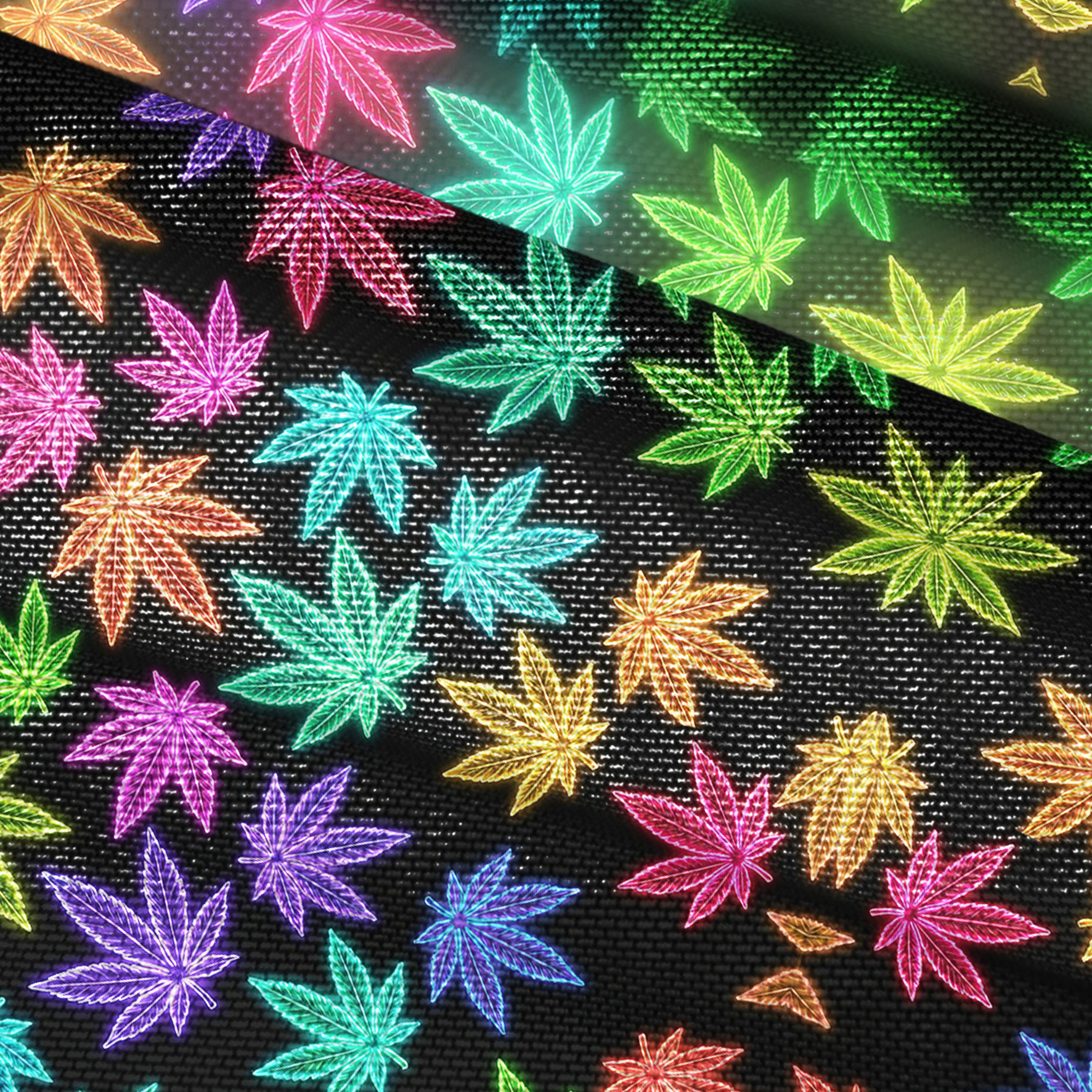 Purplehecate Trippy Weed Mesh Button Up Shirt