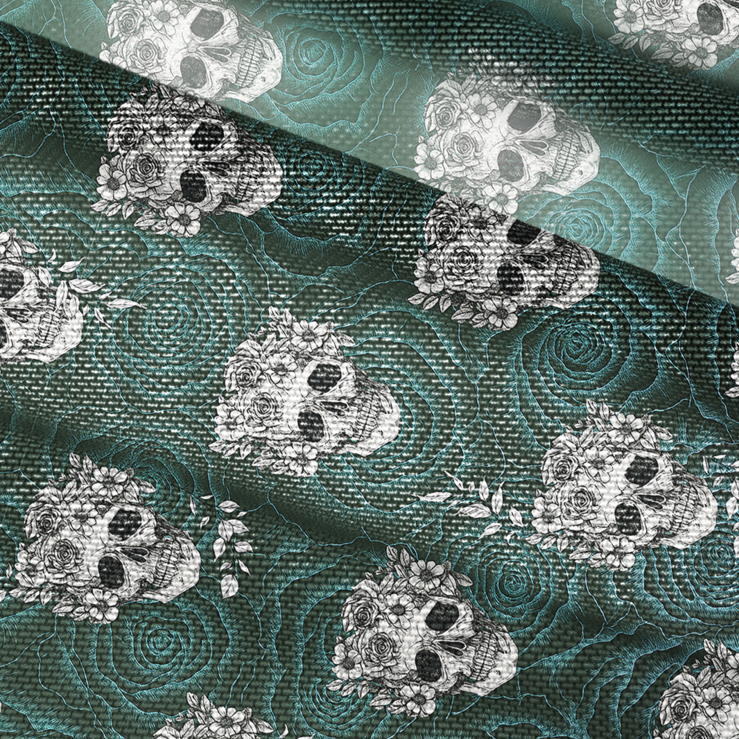 Purplehecate Rose Skull Mesh Button Up Top