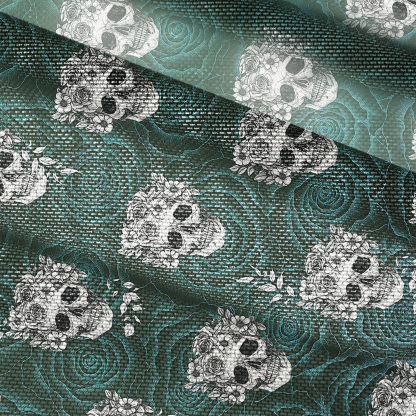 Purplehecate Rose Skull Mesh Button Up Top