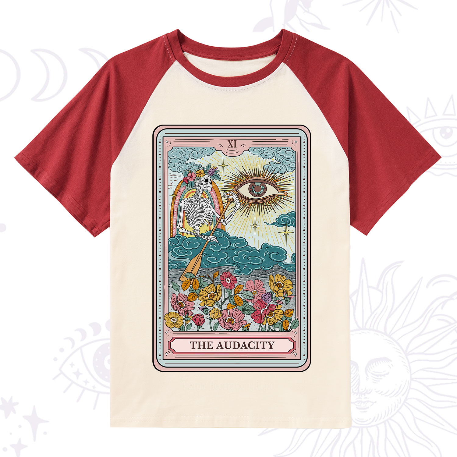 Purplehecate The Audacity Tarot Raglan Short Sleeve T‑Shirt