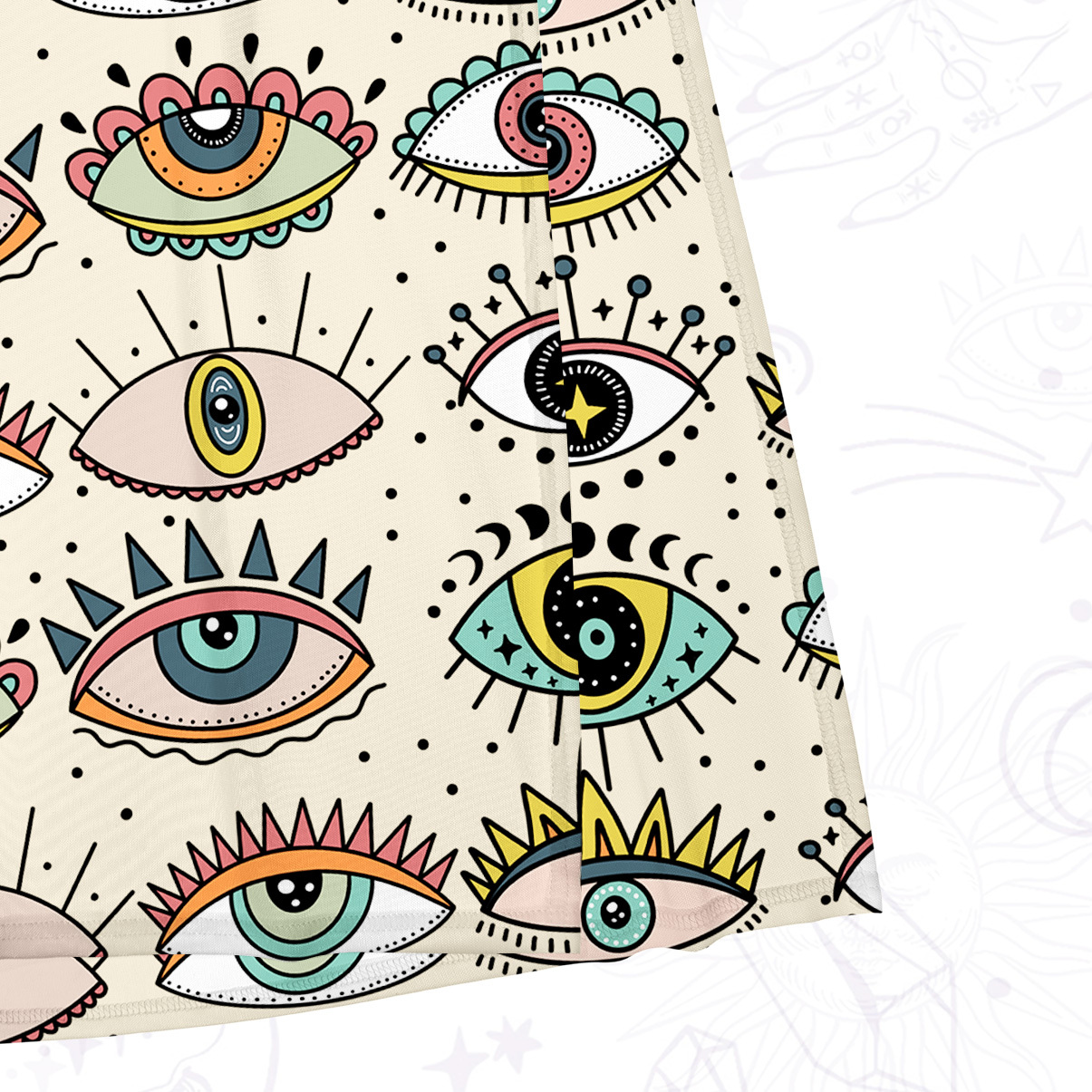 Purplehecate Evil Eye Pattern Mesh Maxi Tank Beach Dress