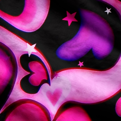 Purplehecate Cosmic Hearts and Stars Ugly Cardigan Sweaters