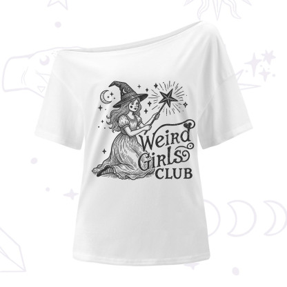 Purplehecate Weird Girls Club One Shoulder T-Shirt