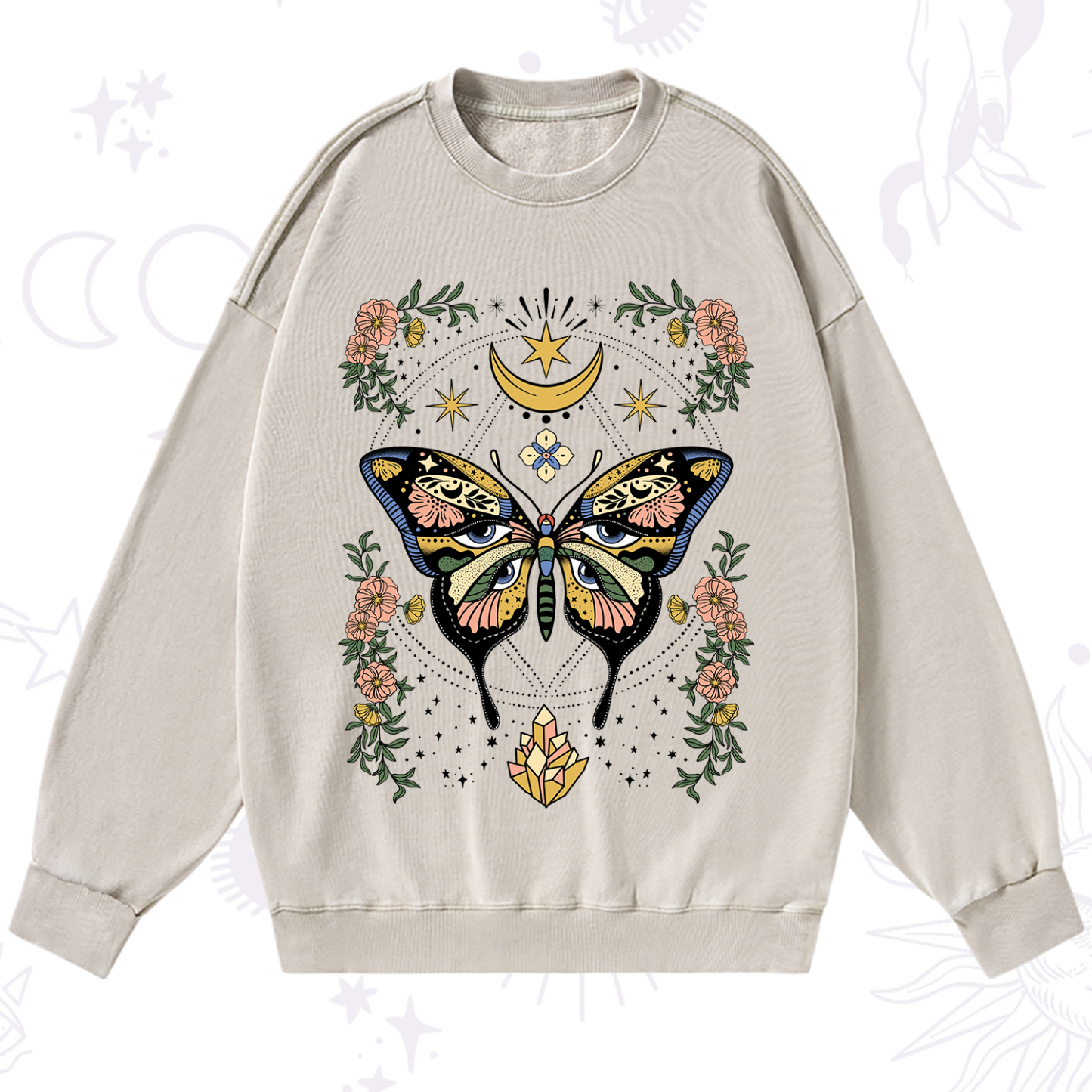 Purplehecate I Am Opening Washed Sweatshirt