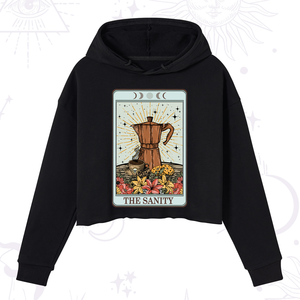Purplehecate The Sanity Tarot Crop Hoodie