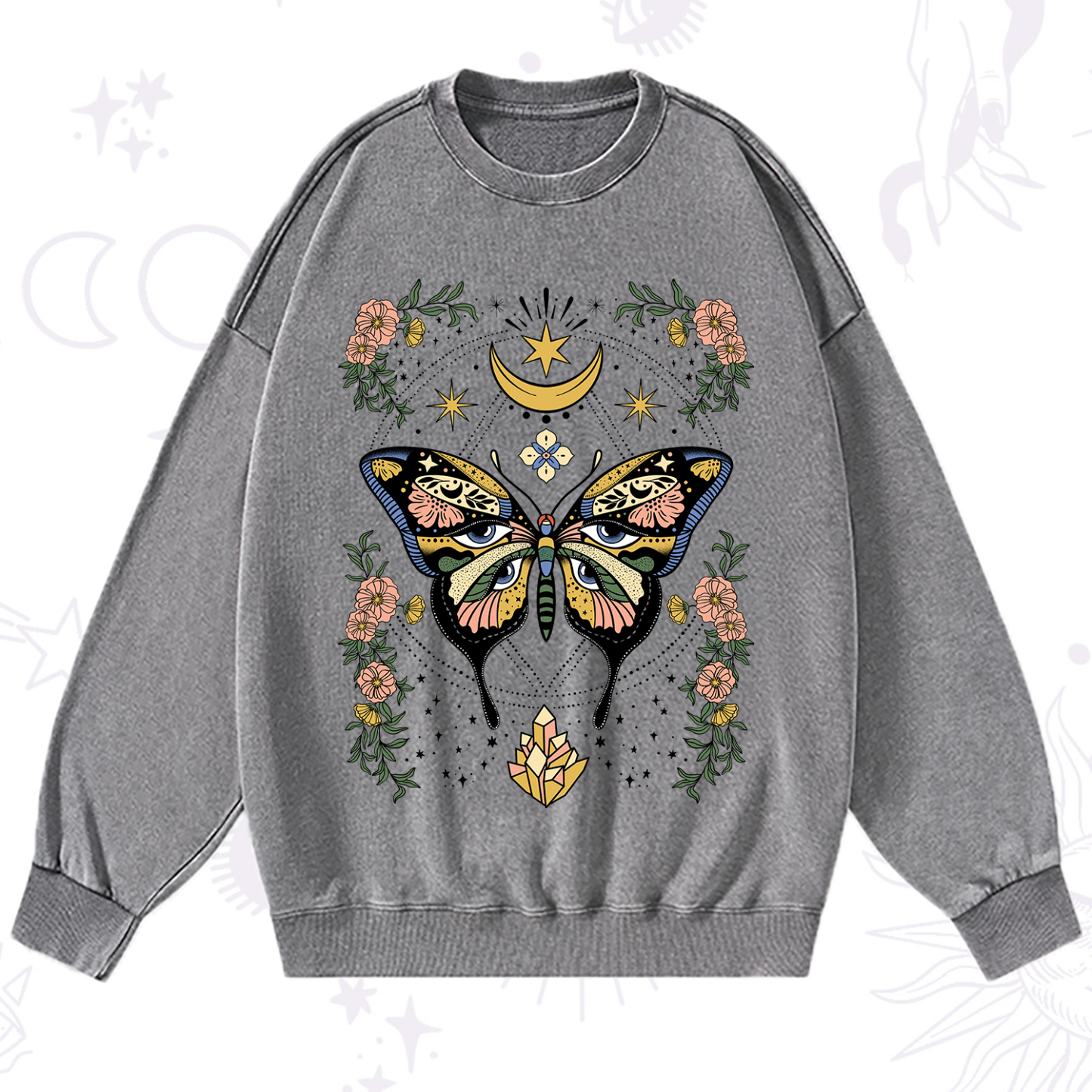 Purplehecate I Am Opening Washed Sweatshirt