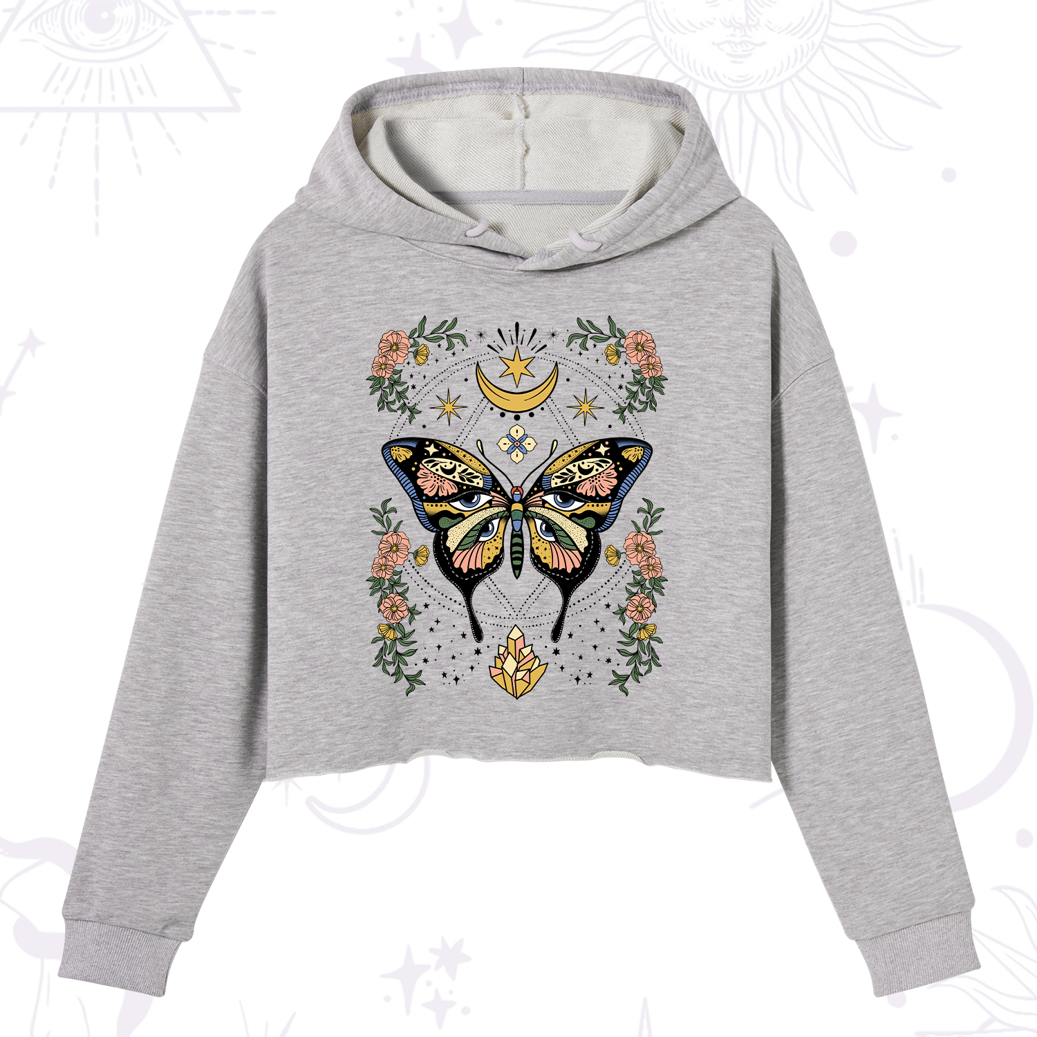 Purplehecate I Am Opening Crop Hoodie
