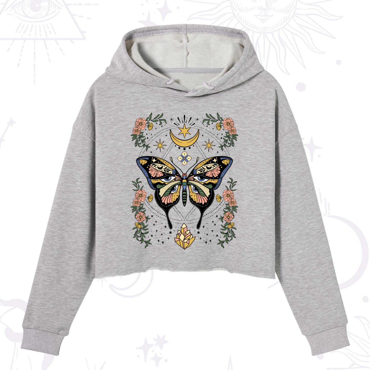 Purplehecate I Am Opening Crop Hoodie