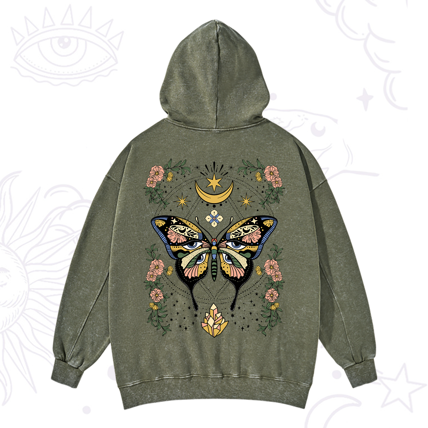 Purplehecate I Am Opening Washed Hoodie