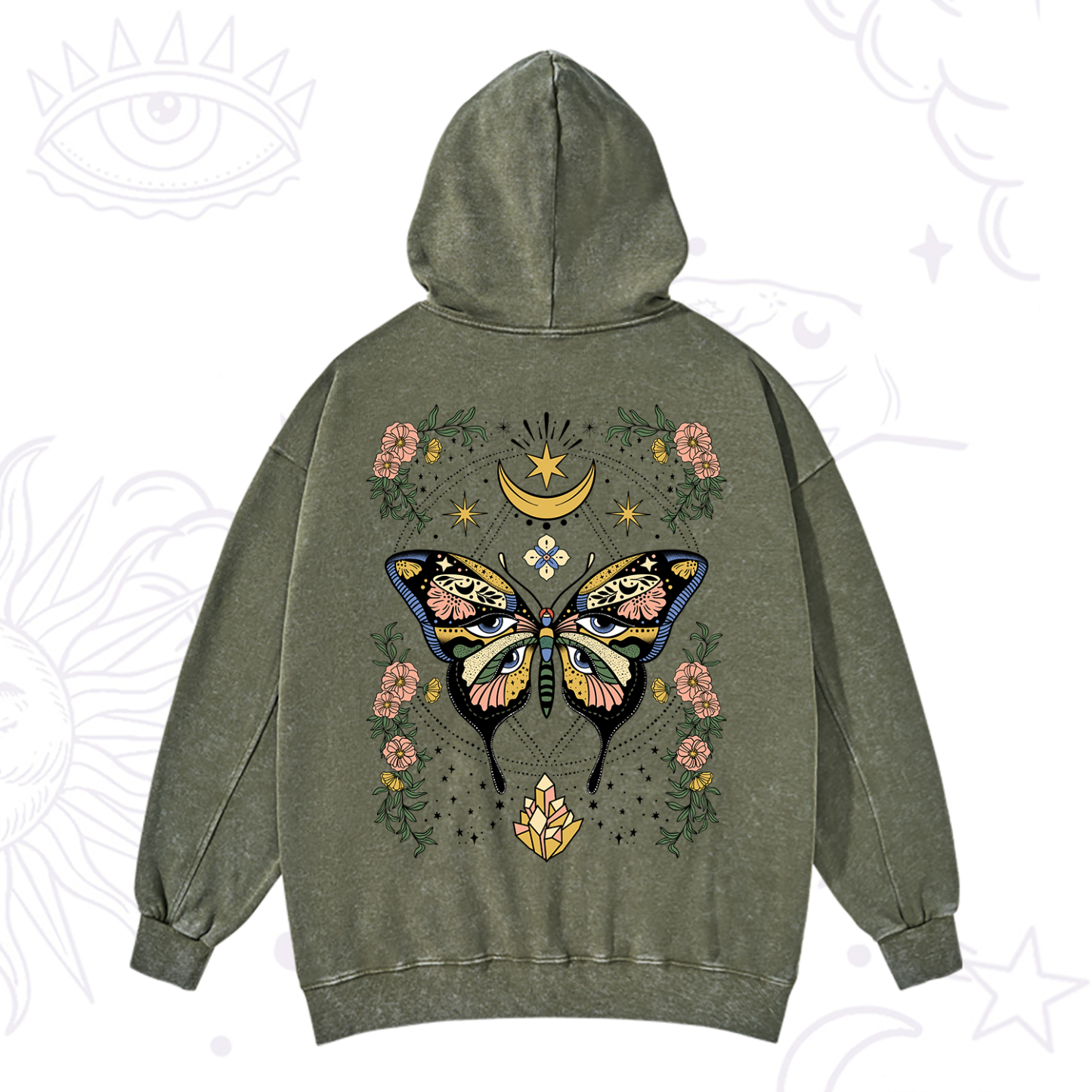 Purplehecate I Am Opening Washed Hoodie