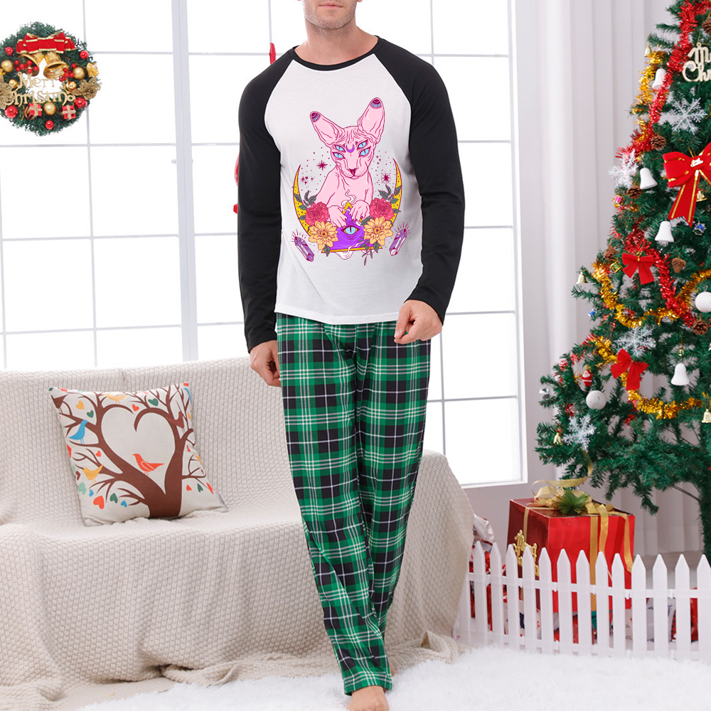 Purplehecate Moon Phase Cat Christmas Pajamas