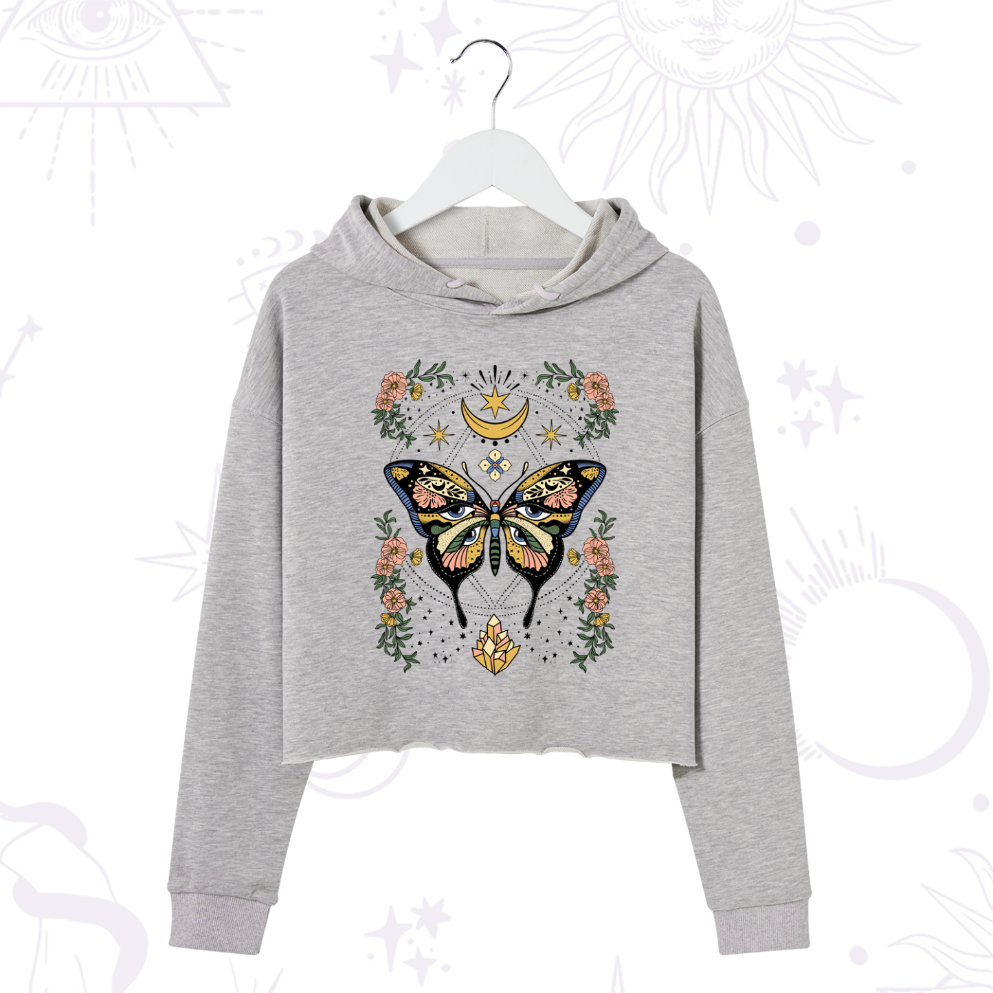 Purplehecate I Am Opening Crop Hoodie