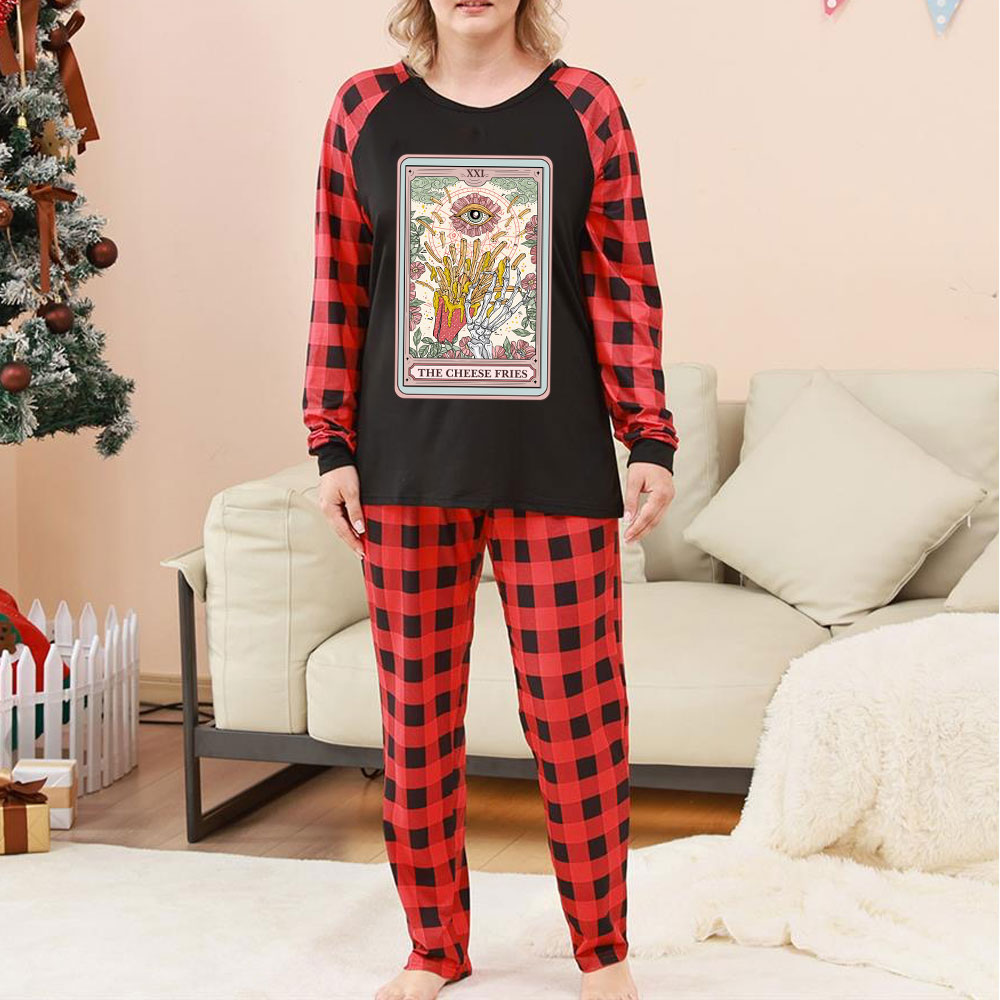 Purplehecate The Cheese Fries Tarot Christmas Pajamas