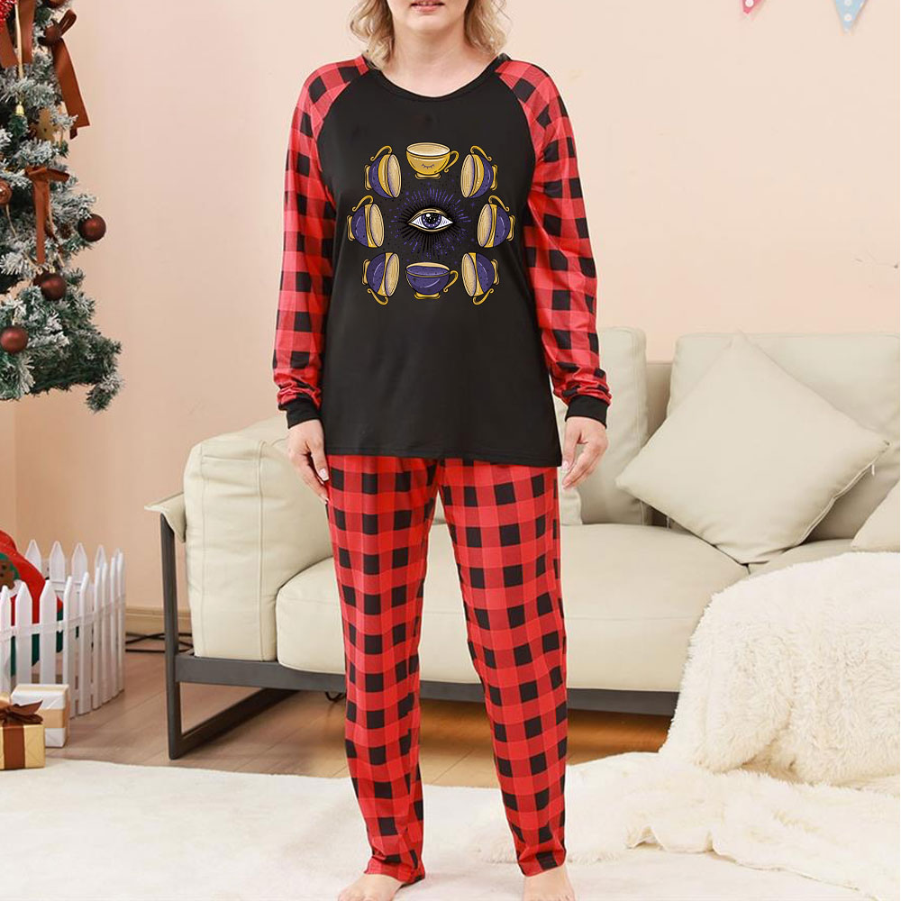 Purplehecate Moon Phase Coffee Lover Christmas Pajamas