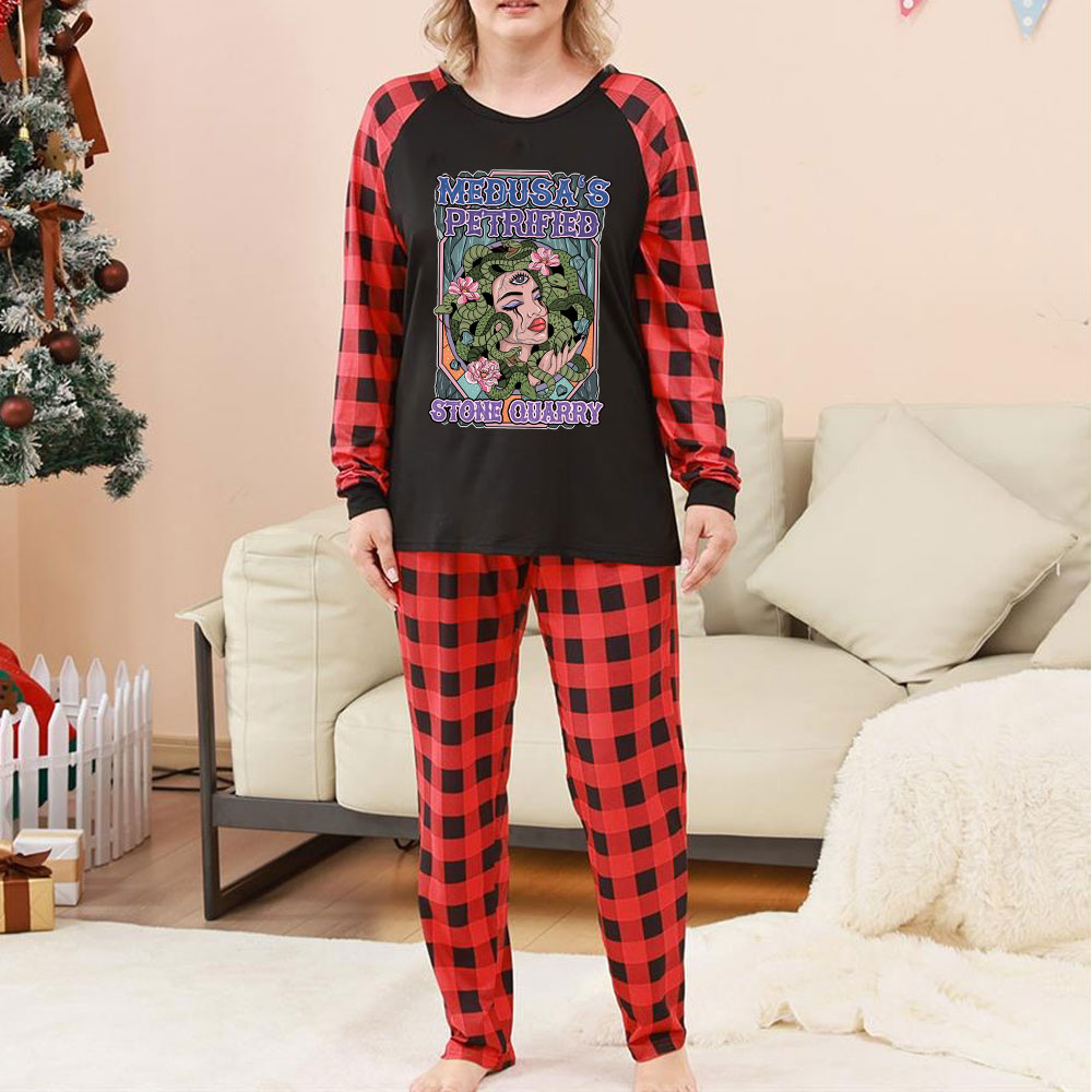 Purplehecate The Gorgon with Snake Hair Medusa Christmas Pajamas