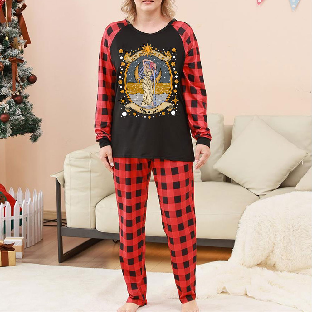 Purplehecate Celestial Aquarius Zodiac Christmas Pajamas