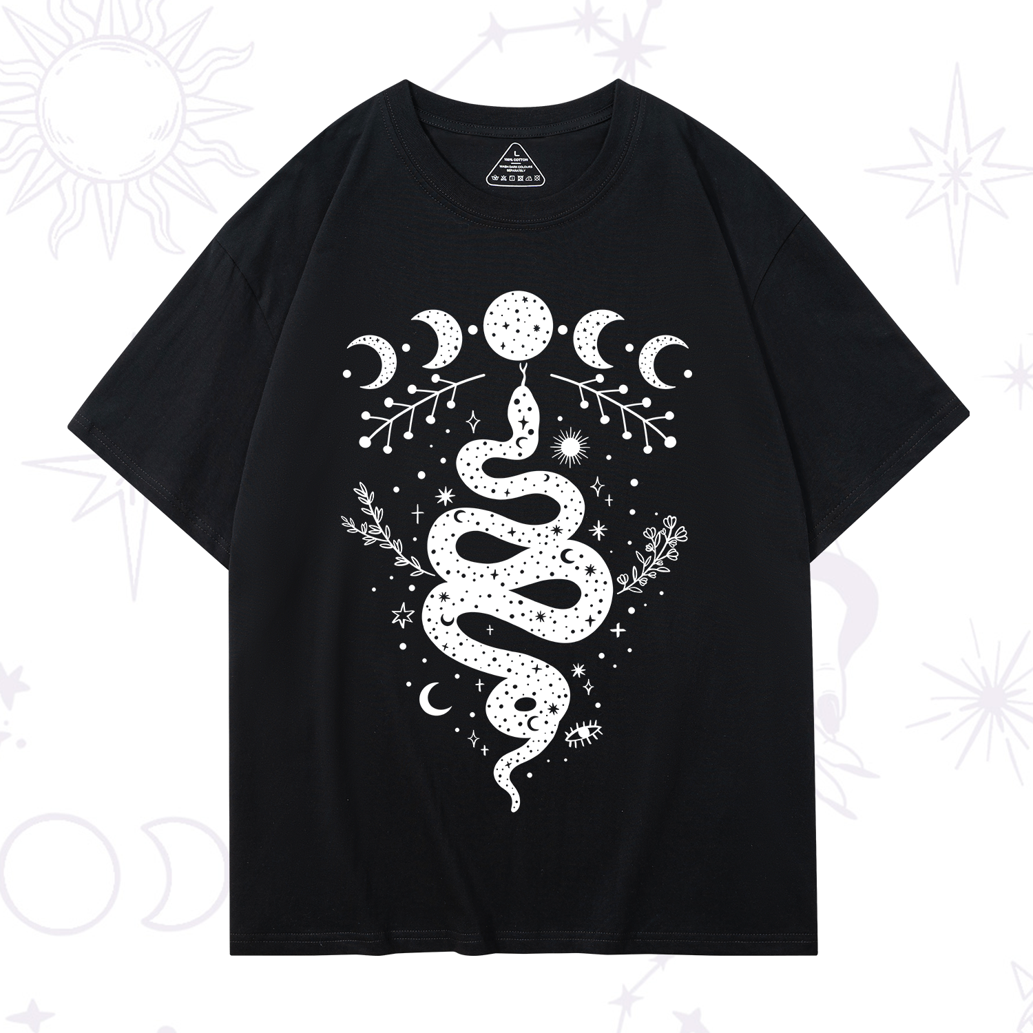 Purplehecate Snake And Moon Phase Comfort T-Shirt