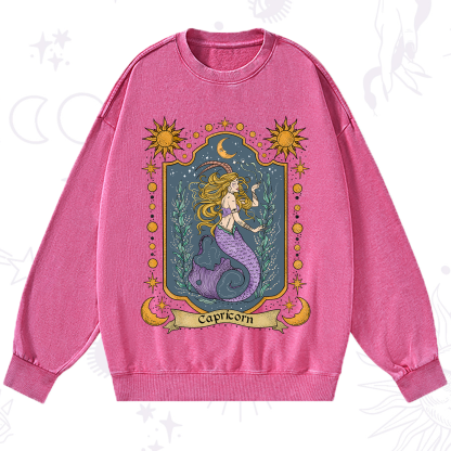 Purplehecate Capricorn Zodiac Washed Sweatshirt