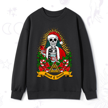 Purplehecate Christmas Blessed And Stressed Sweatshirt
