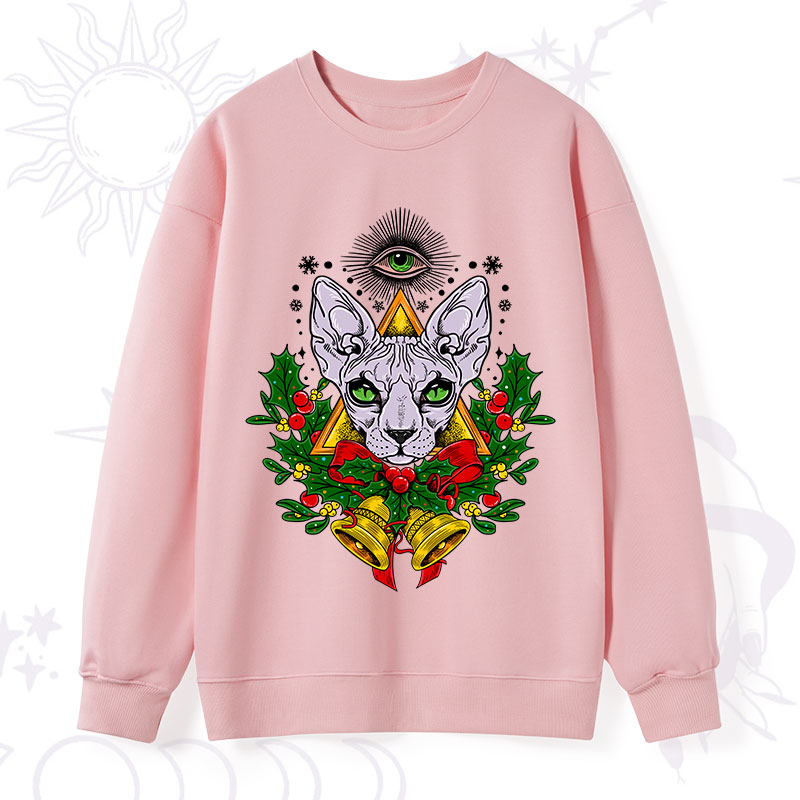 Purplehecate Christmas Mystical Cat Sweatshirt