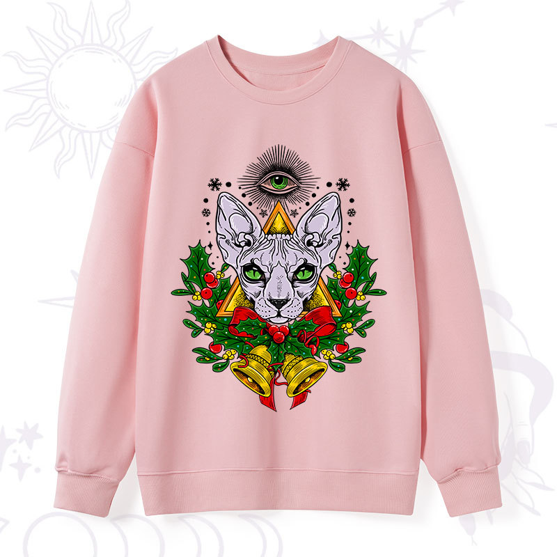 Purplehecate Christmas Mystical Cat Sweatshirt