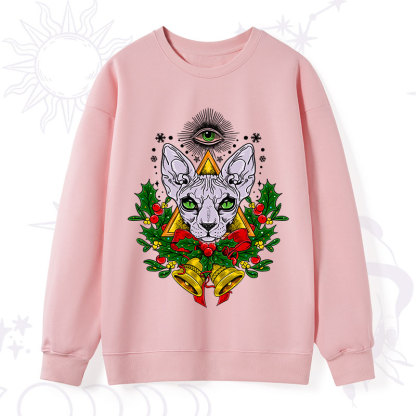Purplehecate Christmas Mystical Cat Sweatshirt