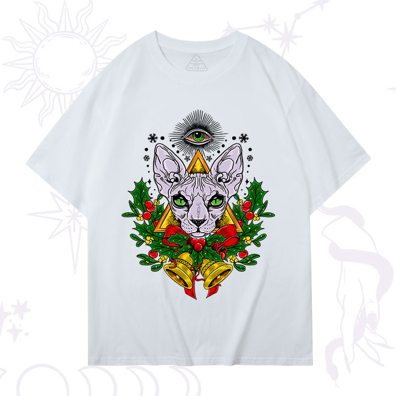 Purplehecate Christmas Mystical Cat T-Shirt