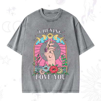 Purplehecate I Hexing Love You Washed T-Shirt