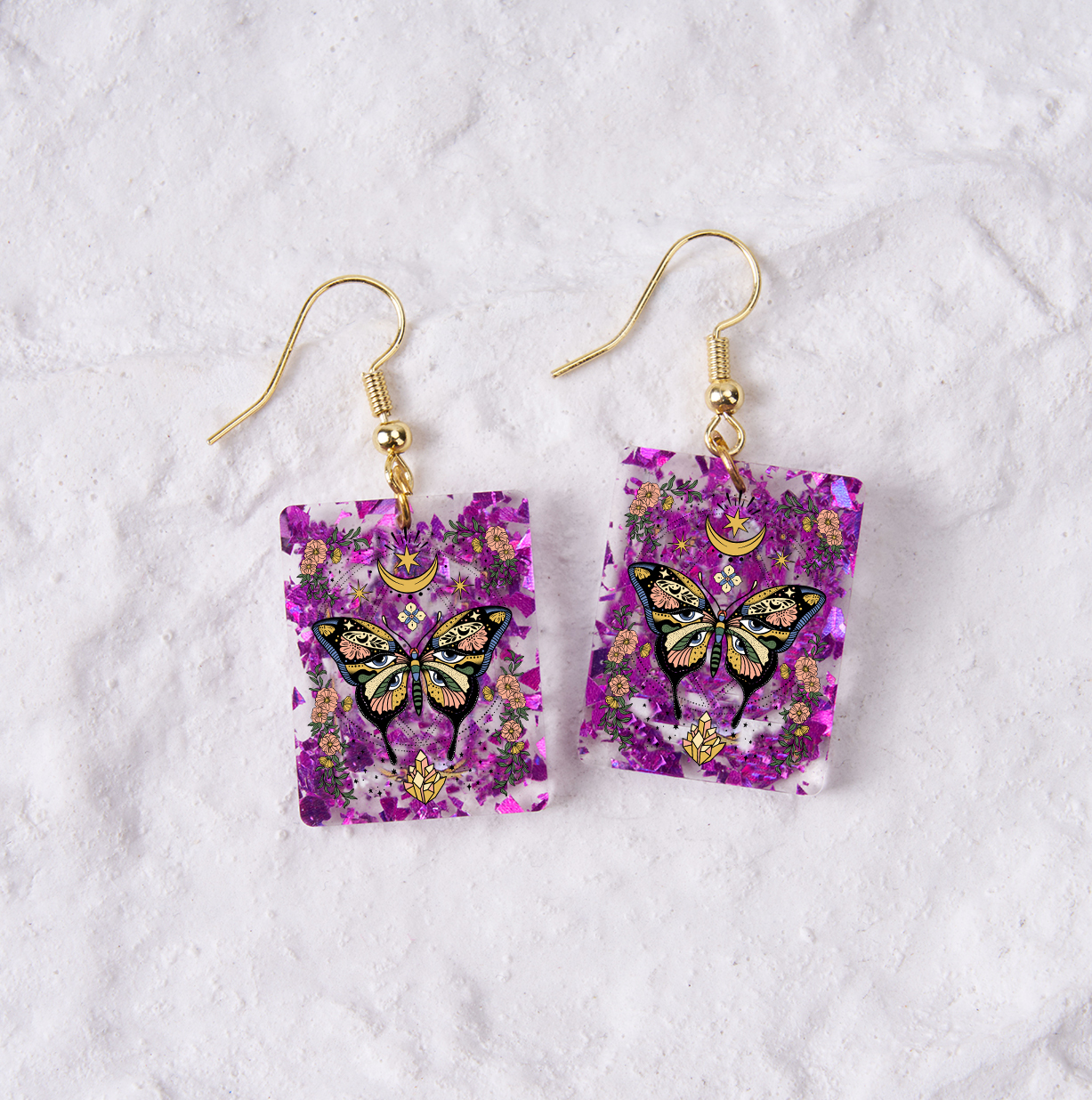 Magic Purplehecate I Am Opening Purple fragments Acrylic Earrings