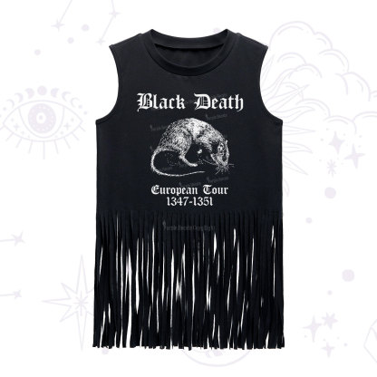 Purplehecate Black Death European Tour Fringe Tank Top