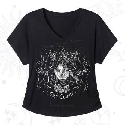 Purplehecate Cat Coven V-Neck T-Shirt