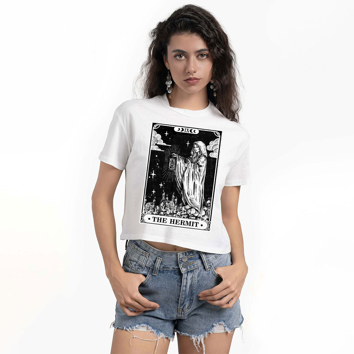 Purplehecate The Hermit Goddess Tarot Card Crop T-Shirt