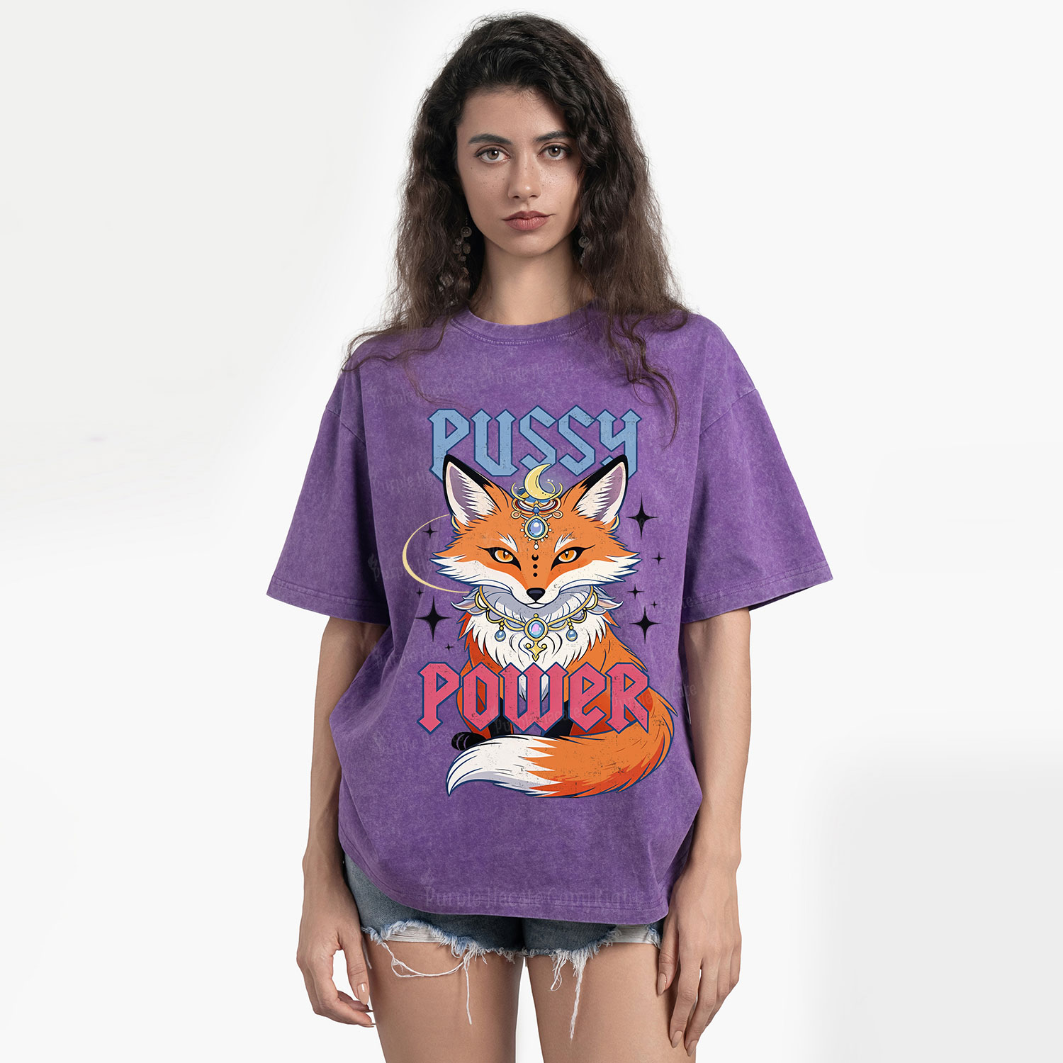 Purplehecate Pussy Power Washed T-Shirt