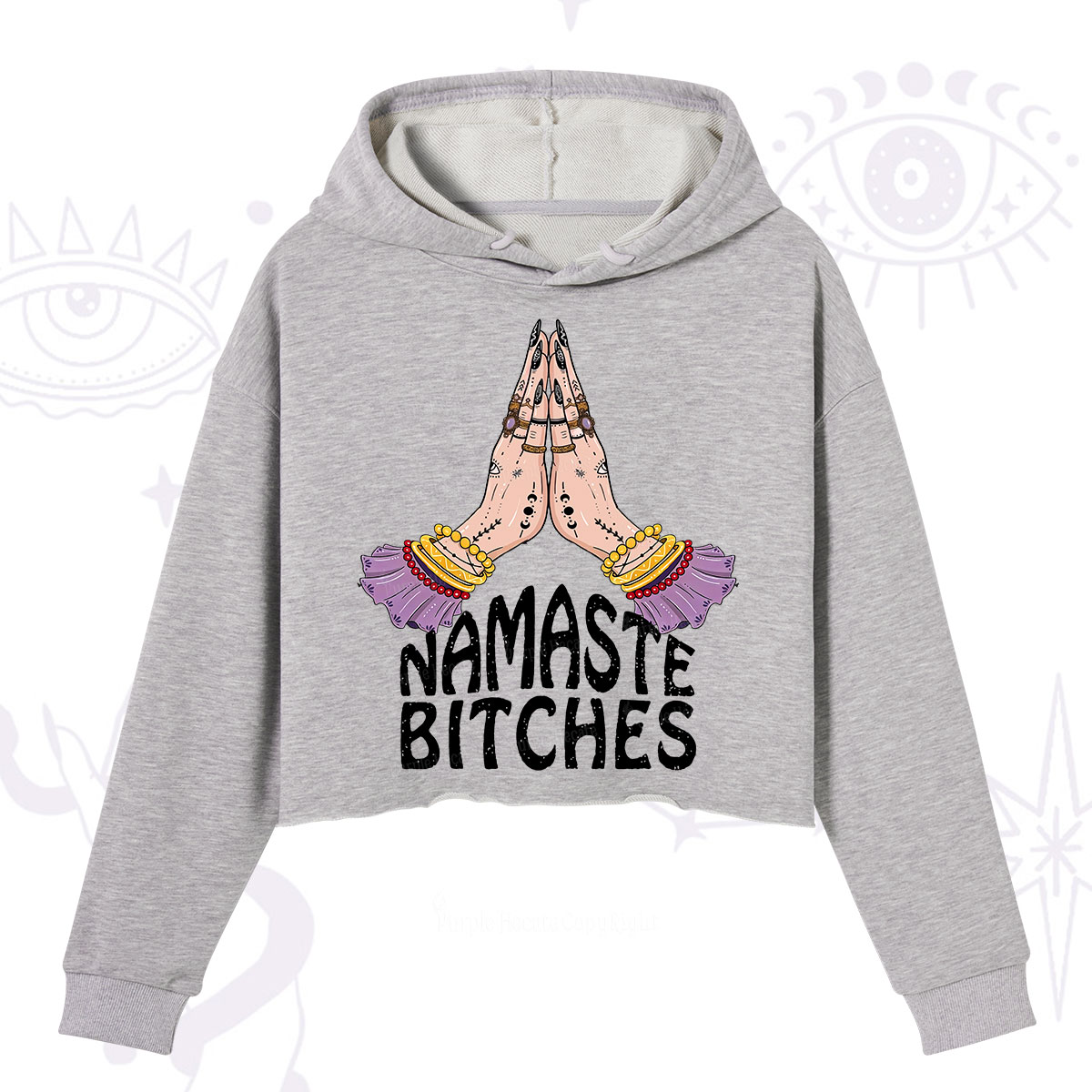 Purplehecate Namaste Bitches Crop Hoodie