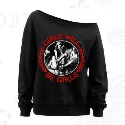 Purplehecate Girls Will Be Girls Witch Off The Shoulder Sweatshirt