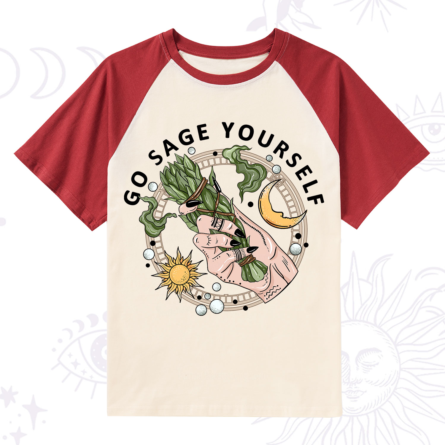 Purplehecate Go Sage Yourself Raglan Short Sleeve T‑Shirt