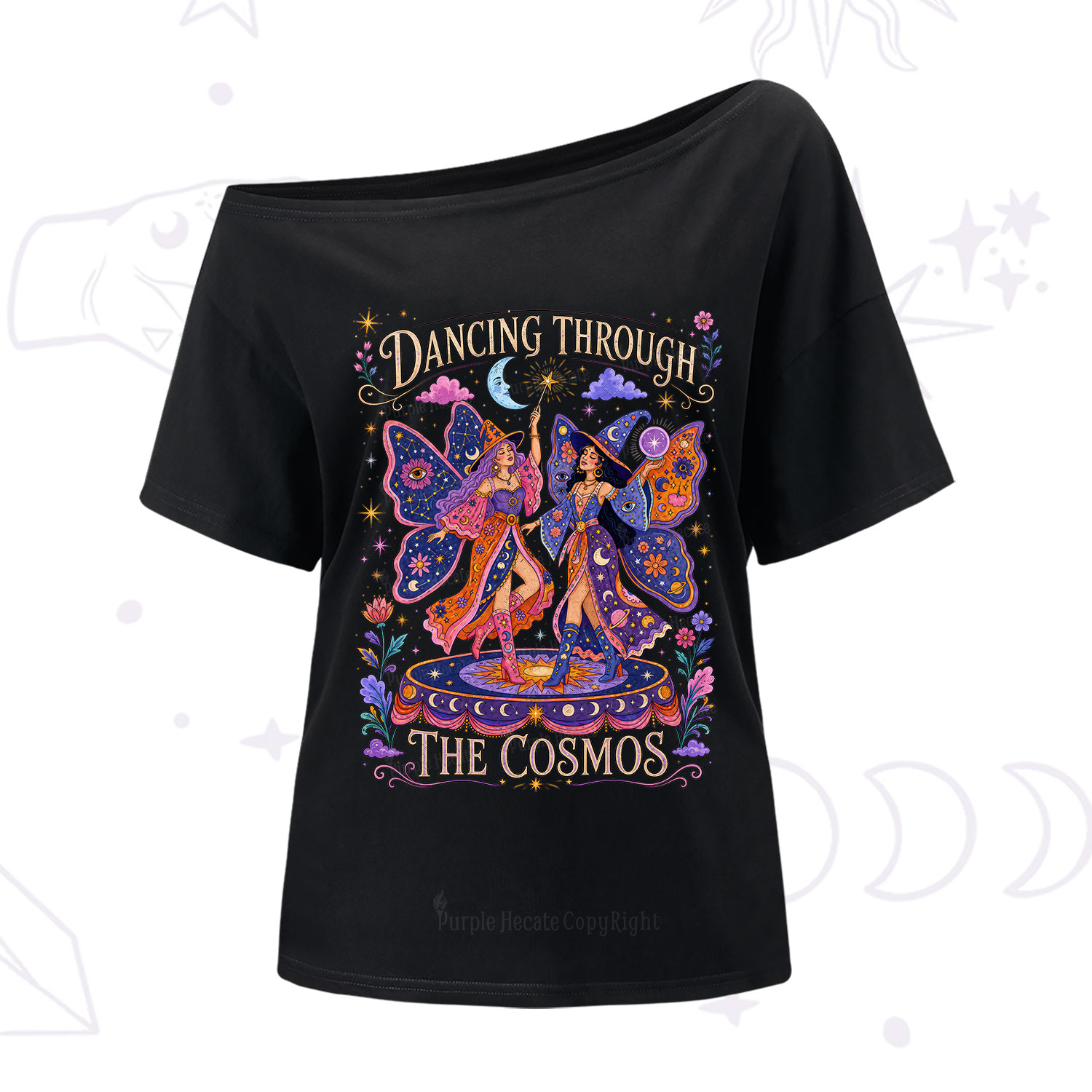 Purplehecate Dancing Through the Cosmos One Shoulder T-Shirt
