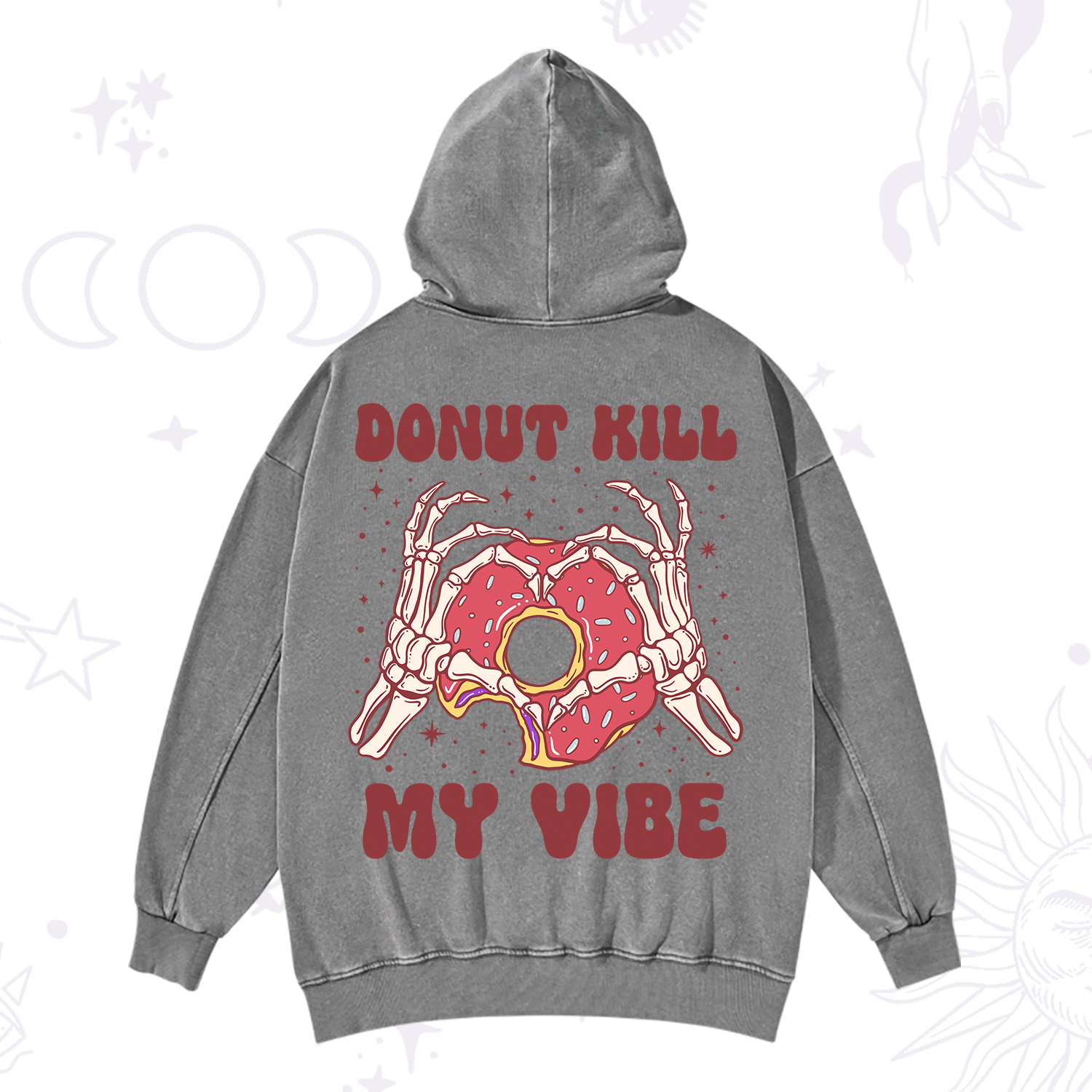 Purplehecate Donut Kill My Vibe Washed Hoodie