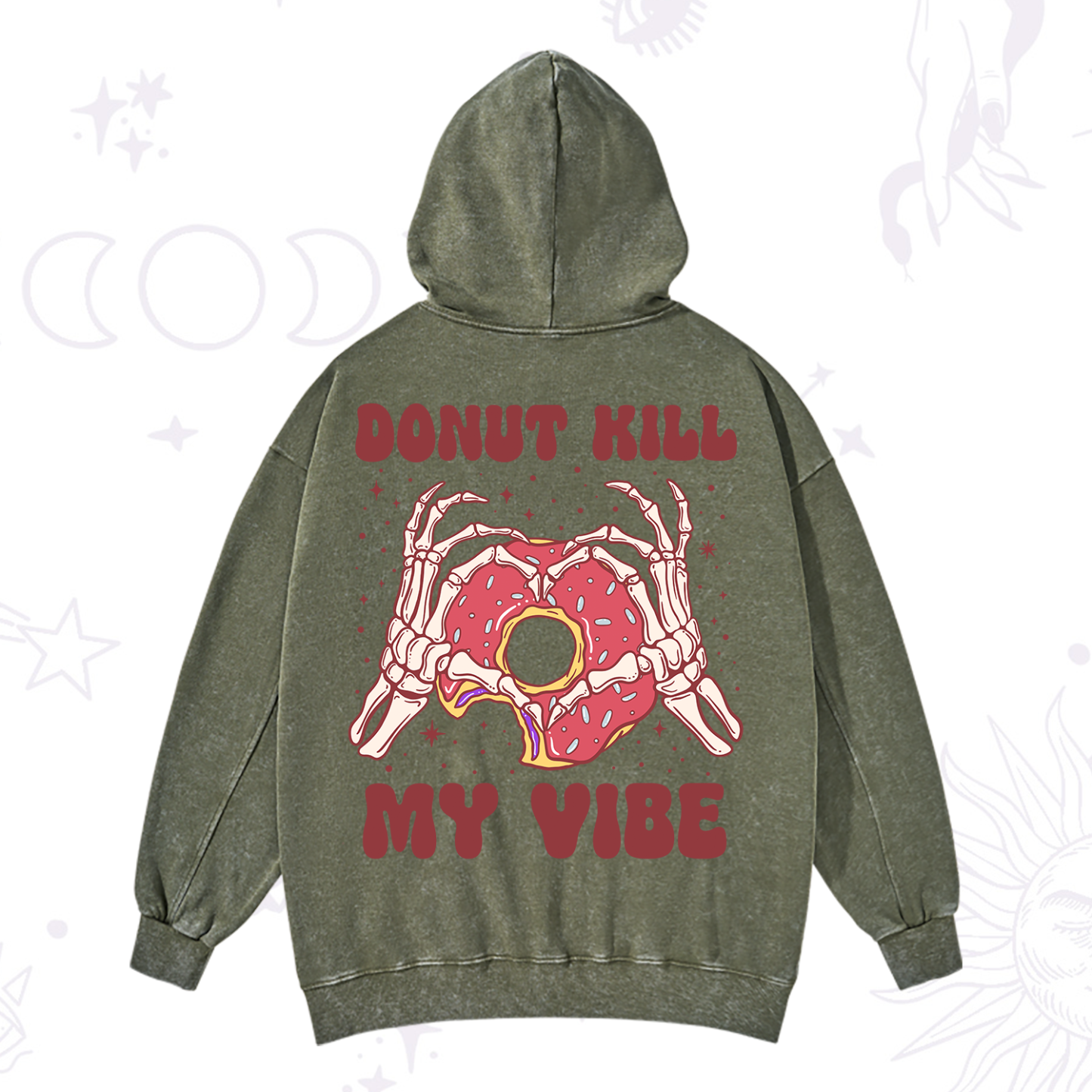 Purplehecate Donut Kill My Vibe Washed Hoodie