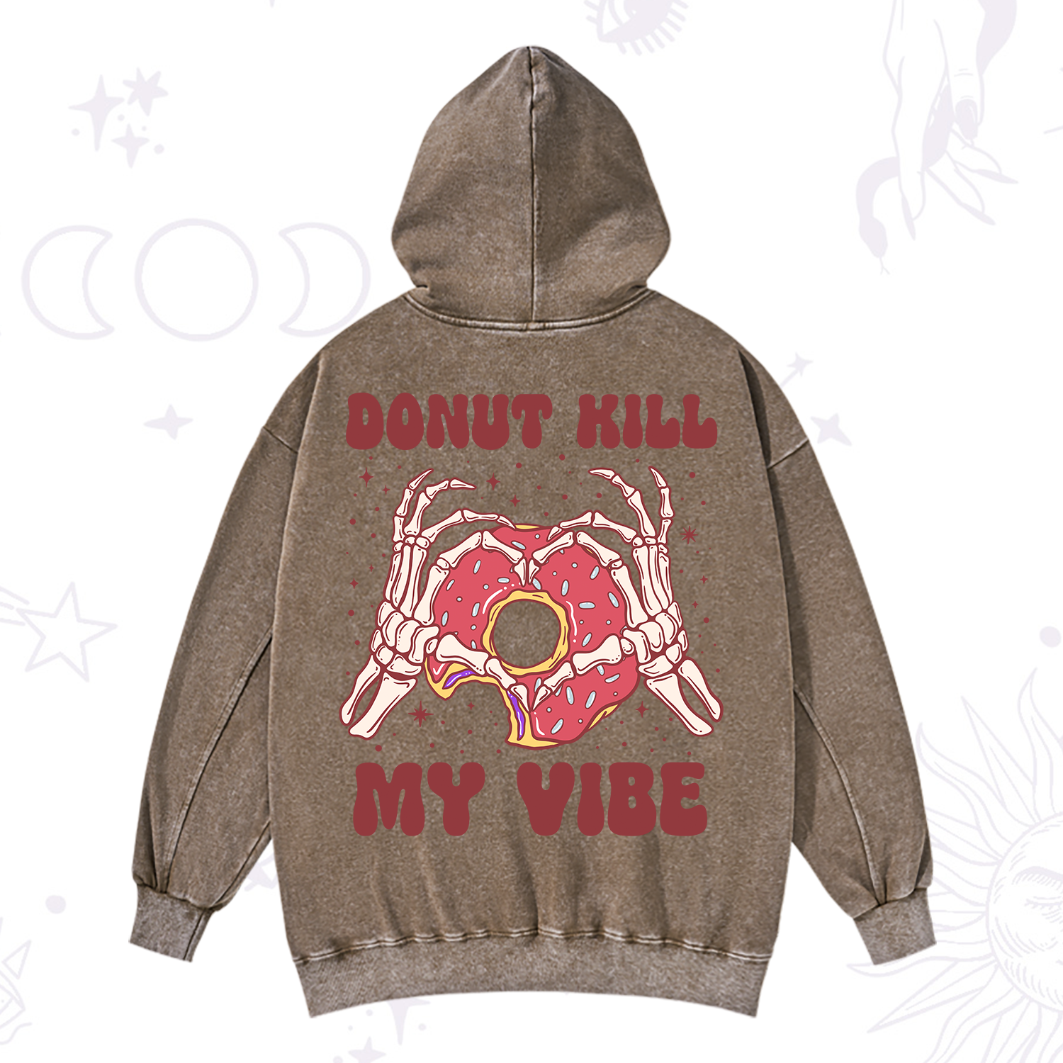 Purplehecate Donut Kill My Vibe Washed Hoodie
