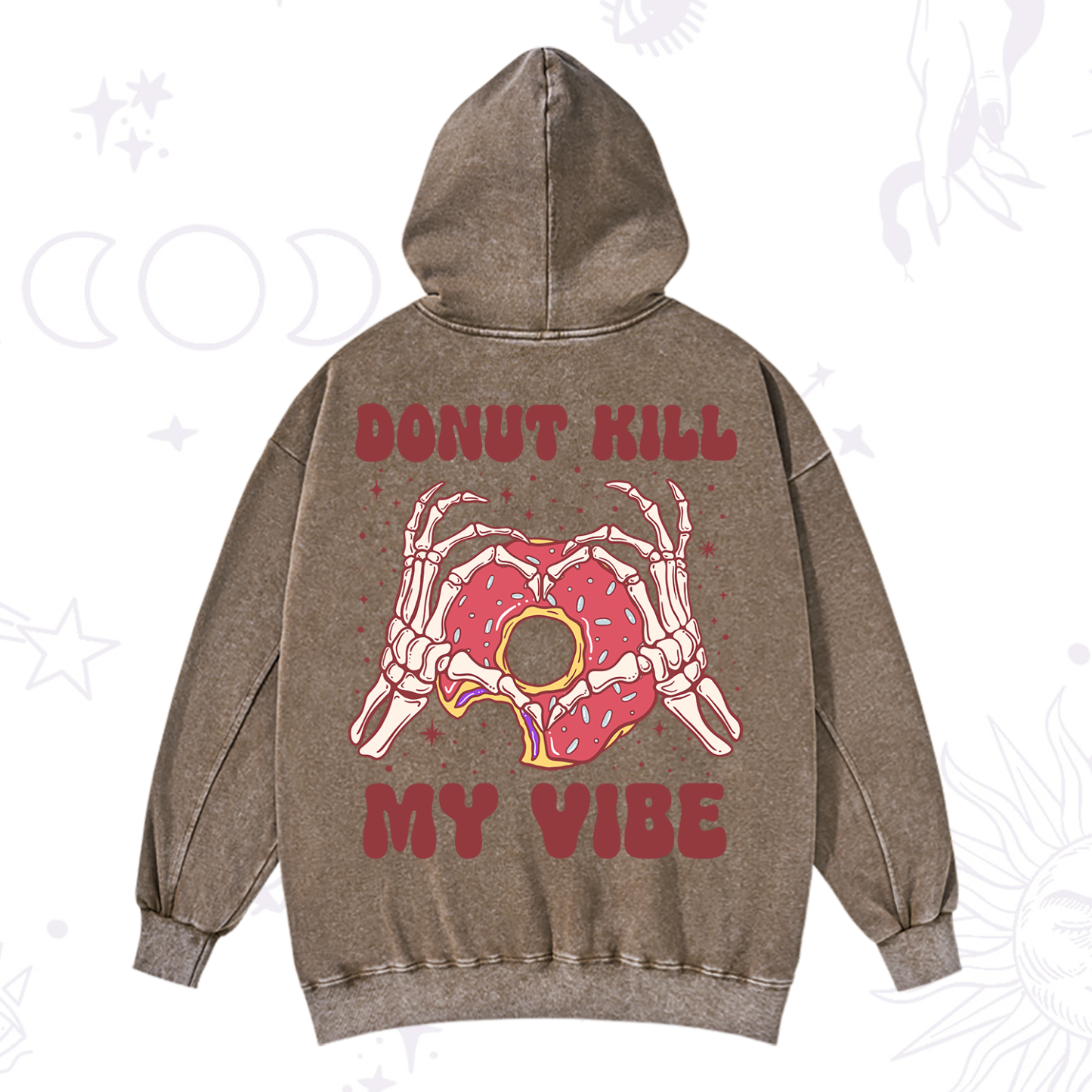 Purplehecate Donut Kill My Vibe Washed Hoodie