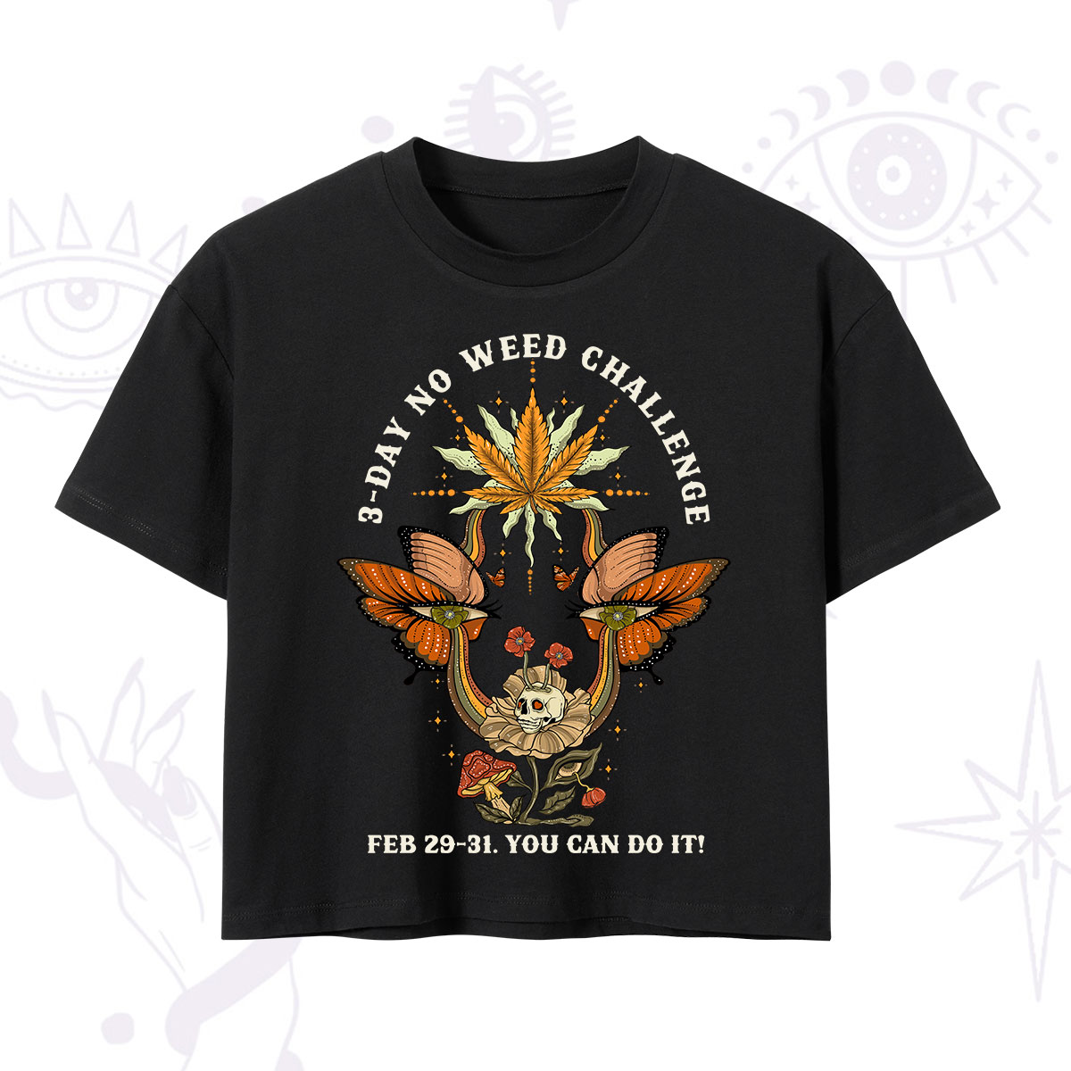 Purplehecate 3 Day No Weed Challenge Crop T-Shirt