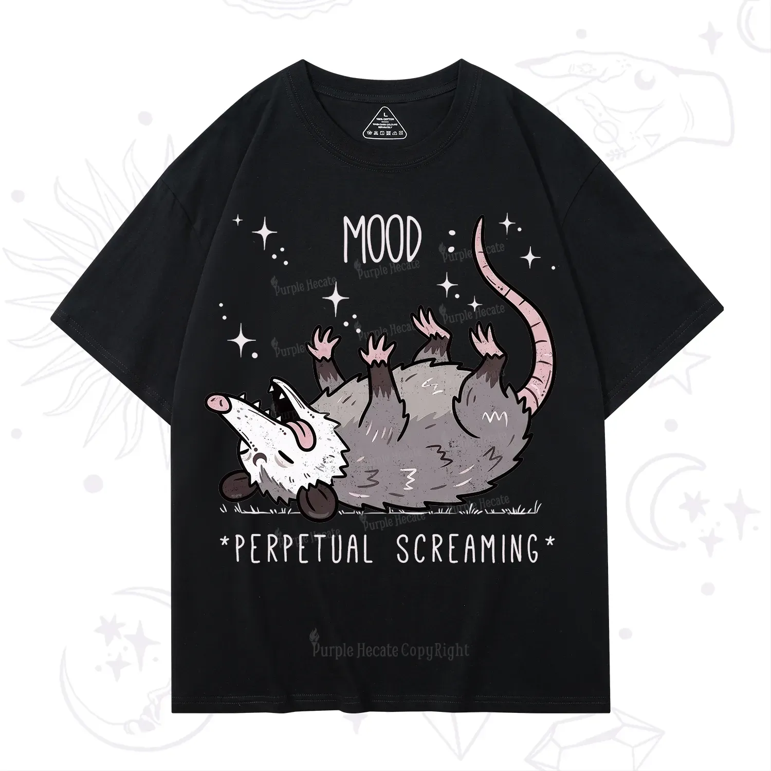 Purplehecate Mood Perpetual Screaming Opossum T-Shirt