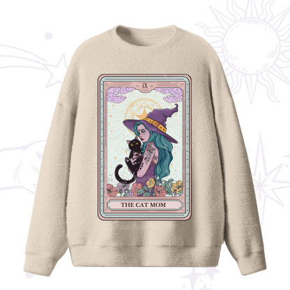 Purplehecate The Gothic Cat Mom Tarot Fuzzy Ugly Sweater