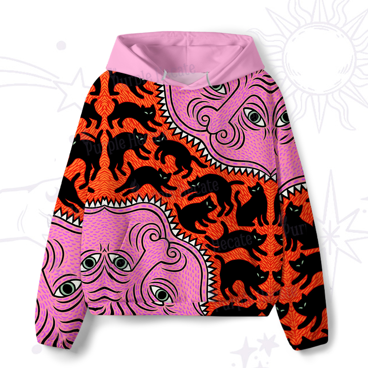 Purplehecate Cats for the Devil’s Feast All-Over Print Hoodie