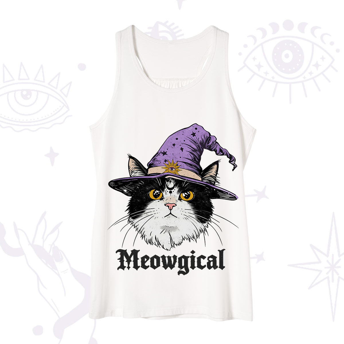 Purplehecate Meowgical Witch Cat Tank